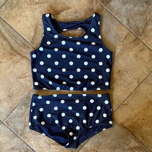 Girls GAP Navy Polka Dot Two-Piece Swimsuit (XXL)